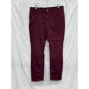 Liz Claiborne Womens‎ Classic Fit Skinny Jeans Size 12 Medium Wash Maroon Denim
